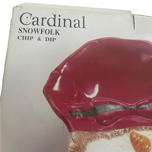 Cardinal Snowfolk Snowman Chip and Dip Platter Brand New In Box - Picture 2 of 5